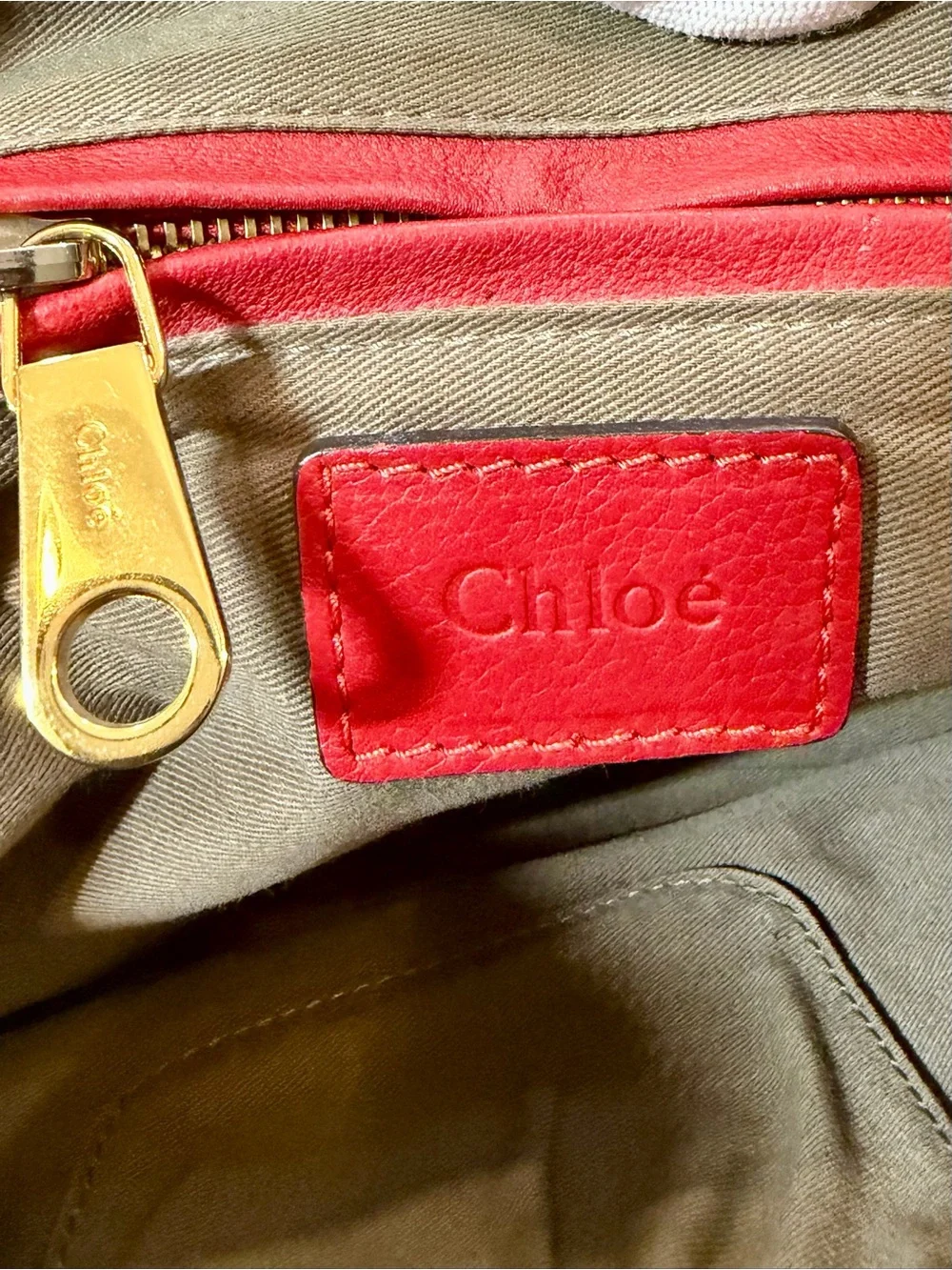 Chloé Large Marcie Satchel Double Carry Bag Red Grained Leather